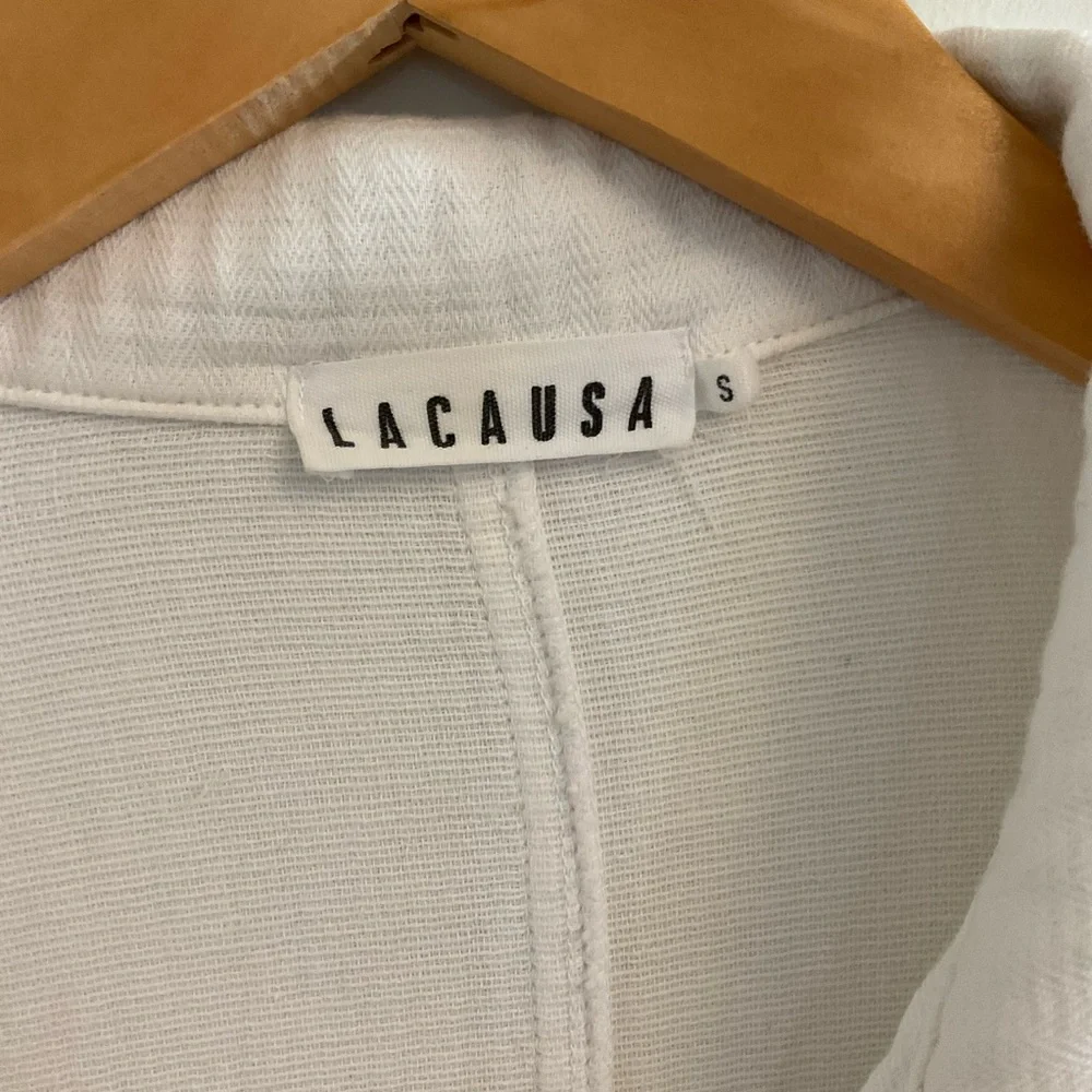 LACAUSA  White Utility Work Jacket, Sz S